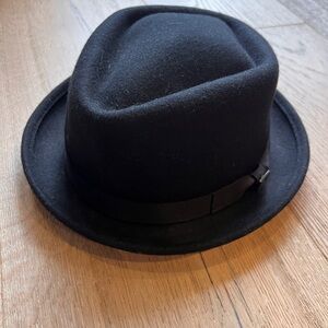 Kenny K Wool Felt Pork Pie / Derby Hat (Black)